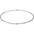 14K White Gold 1/4 CTW Natural Diamond Bezel-Set Bangle 8" Bracelet