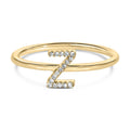 10K Yellow Gold Diamond Accent Initial “A-Z” Ring