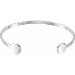 Sterling Silver Engravable Cuff 6 3/4" Bracelet