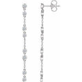 14K White Gold 1/3 CTW Natural Diamond Chain Earrings