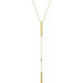 14K Yellow Gold .06 CTW Natural Diamond Bar 16-18" Necklace