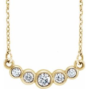 14K Yellow Gold 1/6 CTW Natural Diamond 16-18" Necklace