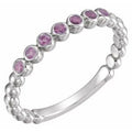 14K White Gold Natural Amethyst Stackable Ring