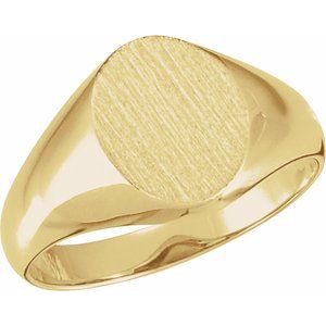 18K Yellow Gold 10x8 mm Oval Signet Ring