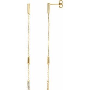 14K Yellow Gold 1/10 CTW Natural Diamond Chain Earrings