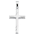 14K White Gold 24x16 mm Cross Pendant