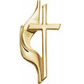 14K Yellow Gold Methodist Cross Lapel Pin