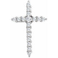 14K White Gold 1/3 CTW  Lab-Grown Diamond Cross Pendant