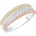 14K White/Yellow/Rose Gold 1/2 CTW Natural Diamond Stacked Ring