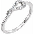 14K White Gold 1/10 CTW Natural Diamond Knot Ring