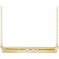 14K Yellow Gold 1/10 CTW Natural Diamond Bar 16-18" Necklace