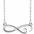 Sterling Silver Infinity-Inspired Heart 16-18" Necklace