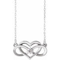 Sterling Silver 1/10 CTW Natural Diamond Infinity-Inspired Heart 16-18" Necklace