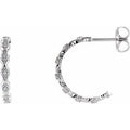 14K White Gold .04 CTW Natural Diamond Hoop Earrings