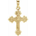 14K Yellow Gold 20x16 mm Hollow Cross Pendant