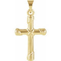 14K Yellow Gold 18x12 mm Cross Pendant