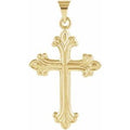 14K Yellow Gold 24x17.5 mm Cross Pendant