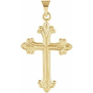14K Yellow Gold 24x17.5 mm Cross Pendant