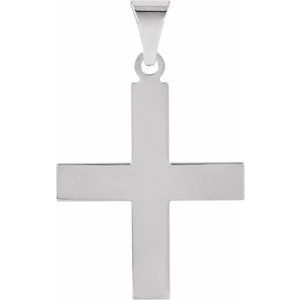 14K White Gold 27.5x25 mm Greek Cross Pendant