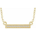 14K Yellow Gold .05 CTW Natural Diamond Bar 16-18" Necklace
