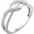 14K White Gold 1/10 CTW Natural Diamond Criss-Cross Ring