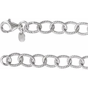 Sterling Silver Knurled Cable 18" Chain