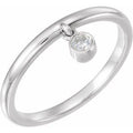 14K White Gold 1/10 CT Natural Diamond Fringe Ring