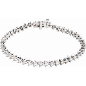 14K White Gold 4 3/4 CTW Lab-Grown Diamond Line 7 1/4" Bracelet