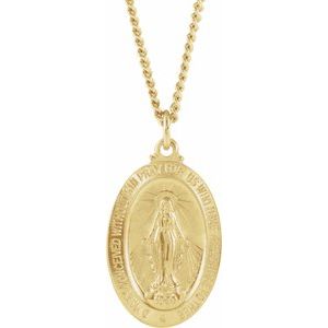 24K Yellow Gold-Plated 29x18 mm Miraculous 24" Necklace