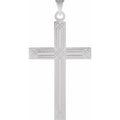 14K White Gold Geometric Cross Pendant