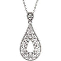 Sterling Silver 1/10 CTW Natural Diamond Filigree 18" Necklace