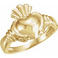 10K Yellow Gold Claddagh Band Size 7