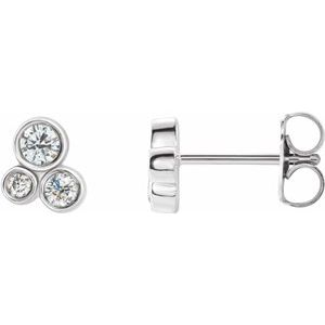 14K White Gold 1/5 CTW Natural Diamond Geometric Cluster Earrings