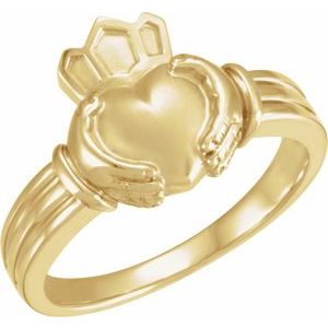 14K Yellow Gold Claddagh Band
