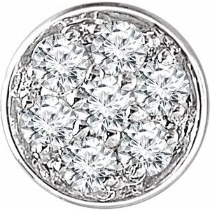 14K White Gold .07 CTW Natural Diamond Pavé-Style Slide Pendant