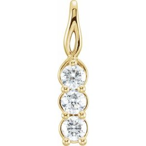 14K Yellow Gold 1/2 CTW Lab-Grown Diamond Three-Stone Pendant