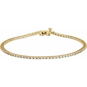 14K Yellow Gold 7/8 CTW Lab-Grown Diamond Line 7 1/4" Bracelet