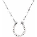 14K White Gold .07 CTW Natural Diamond Horseshoe 16" Necklace