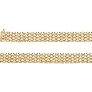 14K Yellow Gold 10.25 mm Panther 17" Chain