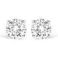 AGS Certified 14K White Gold 1.0 Cttw 4-Prong Set Brilliant Round-Cut Solitaire Diamond Push Back Stud Earrings (G-H Color