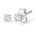 AGS Certified 14K White Gold 1.0 Cttw 4-Prong Set Brilliant Round-Cut Solitaire Diamond Push Back Stud Earrings (F-G Color