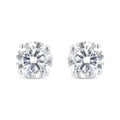 14K White Gold 1-1/2 Cttw Round Brilliant-Cut Near Colorless Diamond Classic 4-Prong Stud Earrings with Screw Backs (H-I
