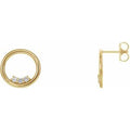 14K Yellow Gold 1/6 CTW Natural Diamond Circle Earrings