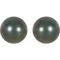 14K Palladium White Gold 8 mm Cultured Gray Tahitian Pearl Earrings