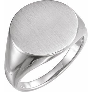 Sterling Silver Round Signet Ring