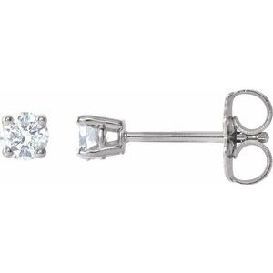 Sterling Silver 1/2 CTW Lab-Grown White Diamond Earrings
