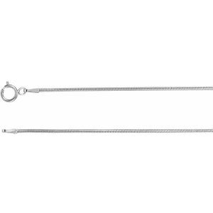 14K White Gold 1 mm Snake 24" Chain