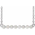 14K White Gold 1/4 CTW Lab-Grown Diamond Bar 18" Necklace