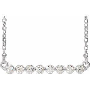 14K White Gold 1/4 CTW Lab-Grown Diamond Bar 18" Necklace