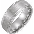 Cobalt 8 mm Stepped-Edge Comfort-Fit Flat Band Size 12.5